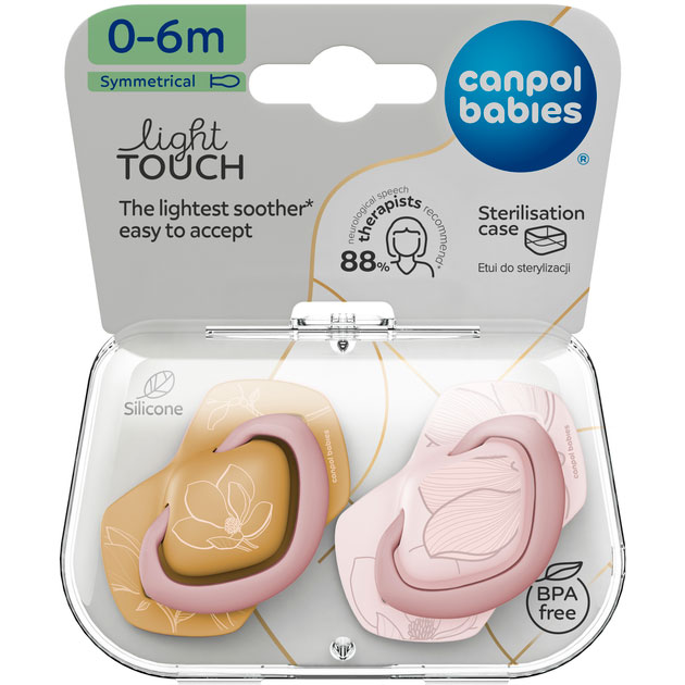 Пустушка Canpol babies Gold 0-6 місяців Pink 2 шт (22/664_pin)