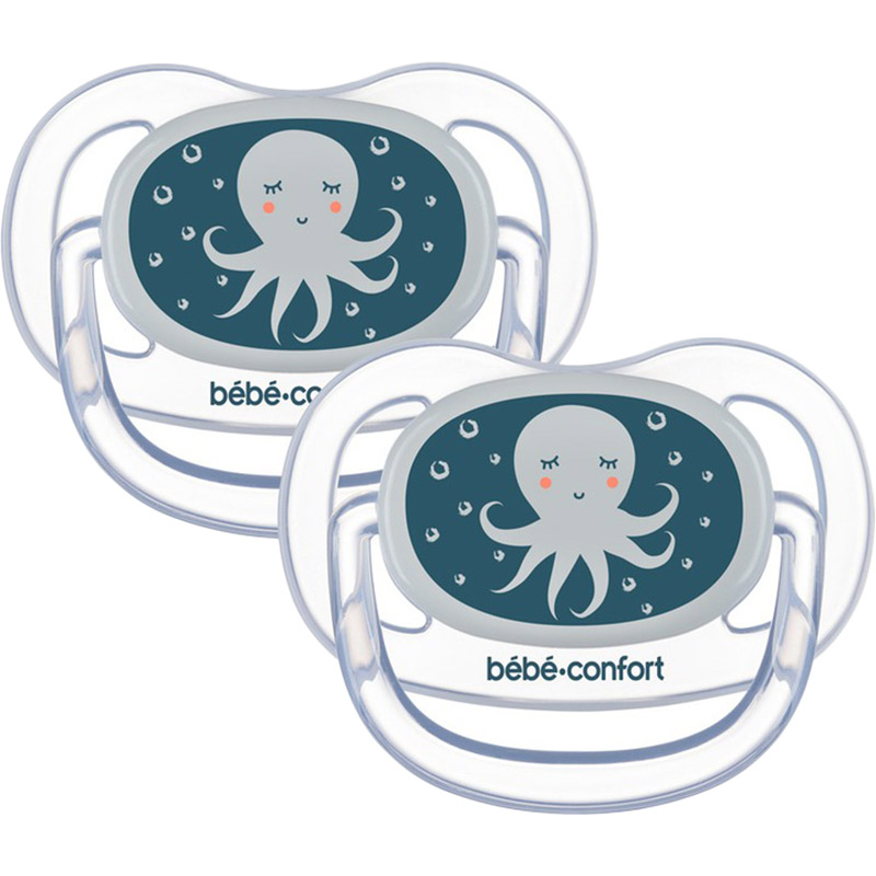 Пустышка Bebe Confort Physio Air Dummy Phospho 0-6 месяцев 2 шт Bblue Octopus (3104201940)