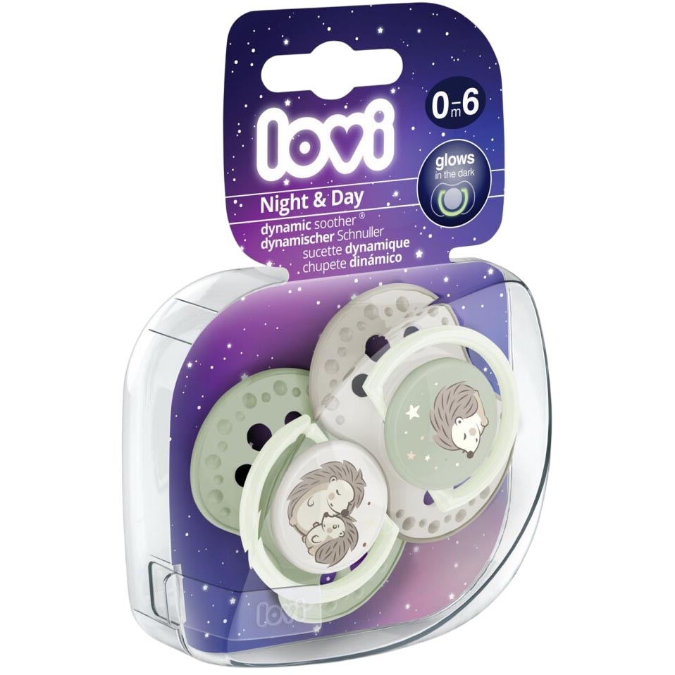 Пустушка LOVI 0-6 міс 2 шт Night&Day Girl Hedgehog (22/929) Пустушка LOVI 0-6 міс 2 шт Night&Day Girl Hedgehog (22/929) Матеріал силікон