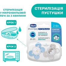 Пустушка CHICCO Physio Comfort 2 шт Blue/Grey (74931.21.00)