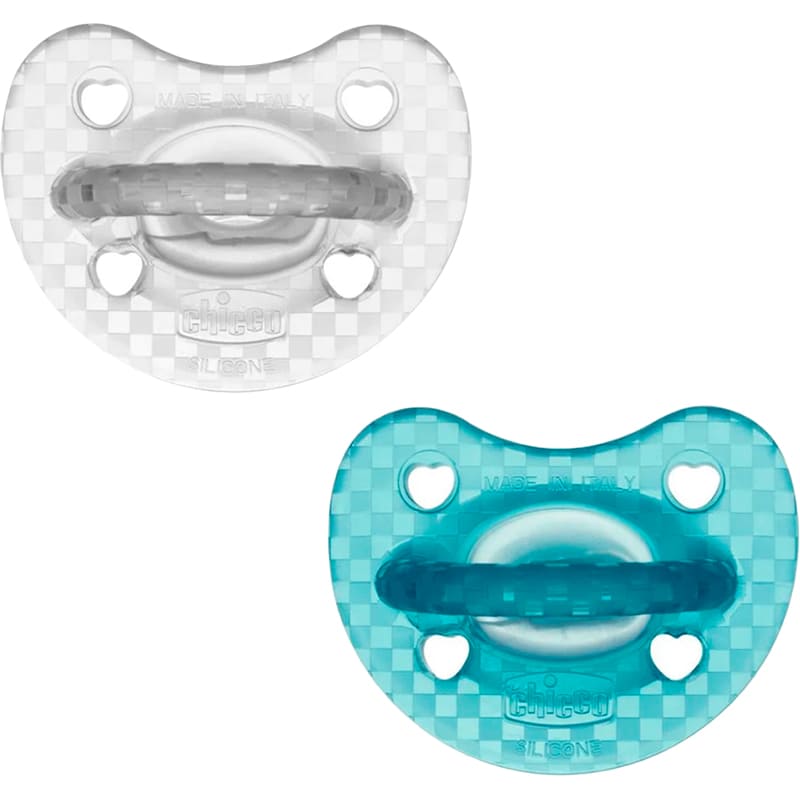 Пустышка CHICCO PhysioForma Luxe 2 шт Turquoise/Transparent (73035.32.00)