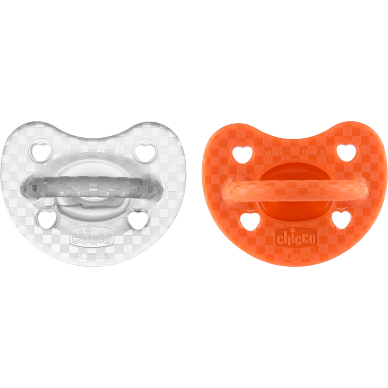 Пустышка CHICCO PhysioForma Luxe 2 шт Orange/Transparent (73035.31.00)
