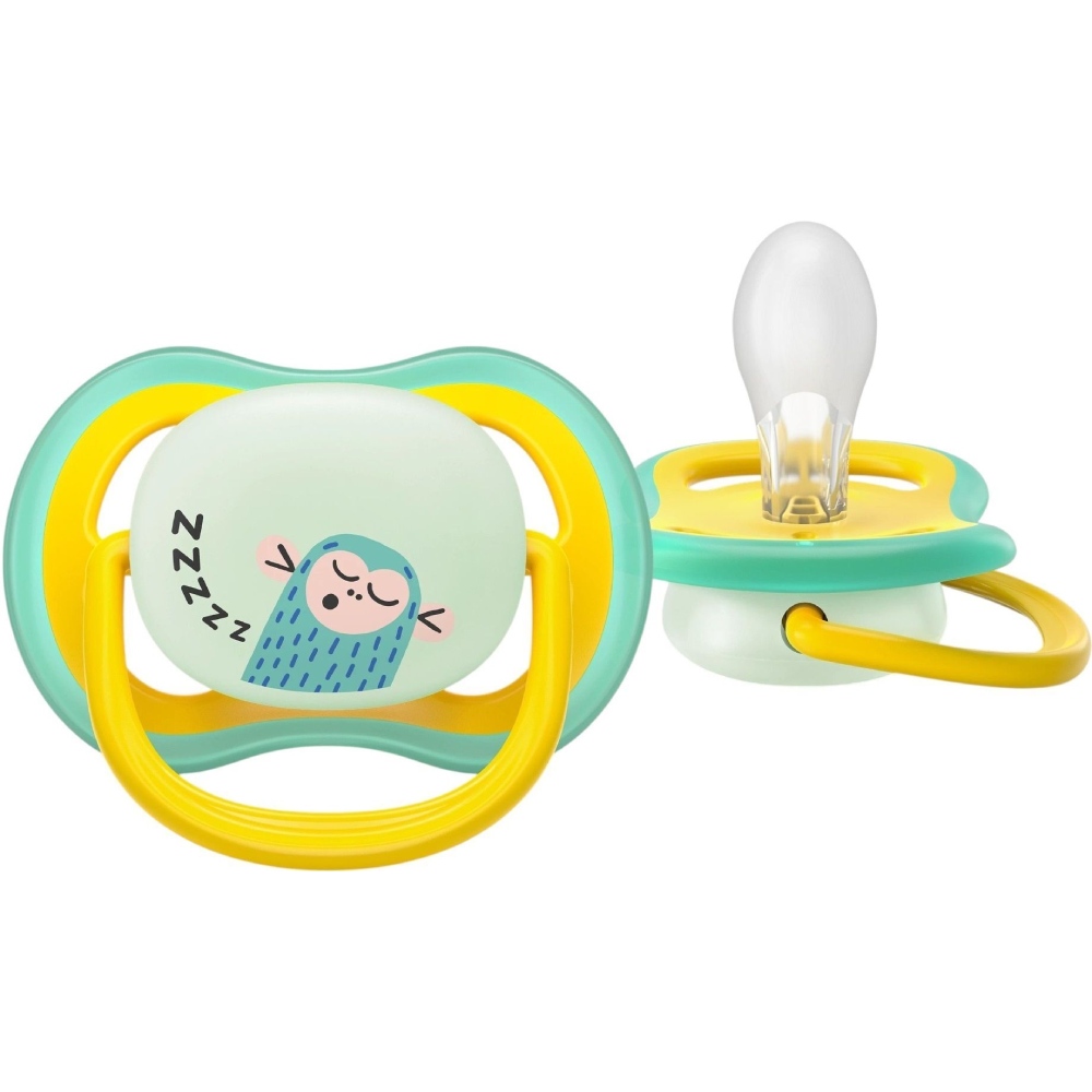 Пустышка PHILIPS AVENT Ultra Air ночная 18+ мес. 2 шт. (SCF376/32) Материал силикон