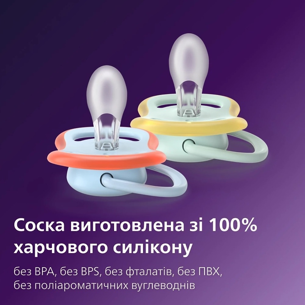 Зовнішній вигляд Пустушка PHILIPS AVENT Ultra Air 0-6 міс. 2 шт. (SCF087/02)