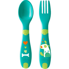 Набор ложка и вилка Chicco First Cutlery 12м+ Green (16101.30)