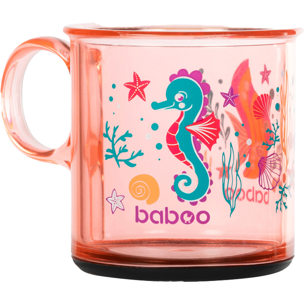 Чашка  BABOO Sea Life антискользящая 170 мл 12+ pink (8-140)