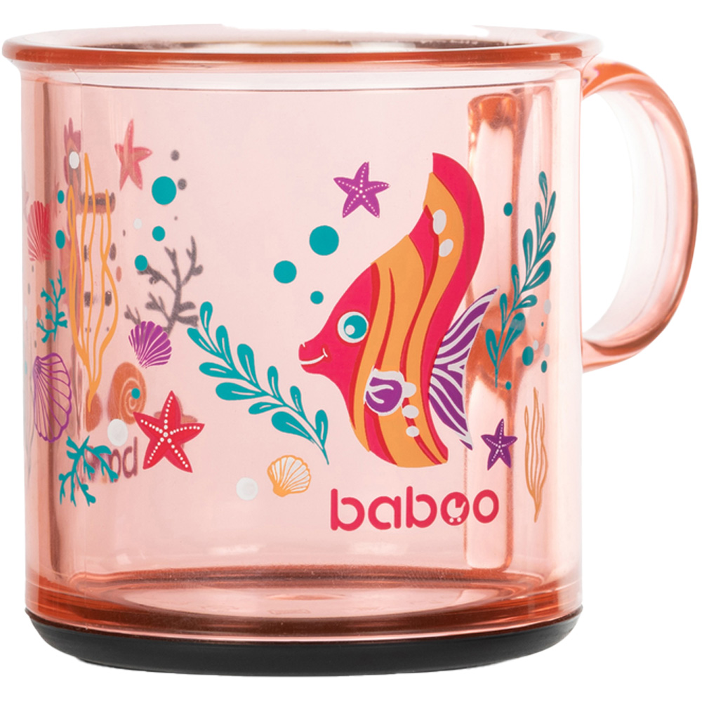 Чашка  BABOO Sea Life антискользящая 170 мл 12+ pink (8-140) Материал пластик