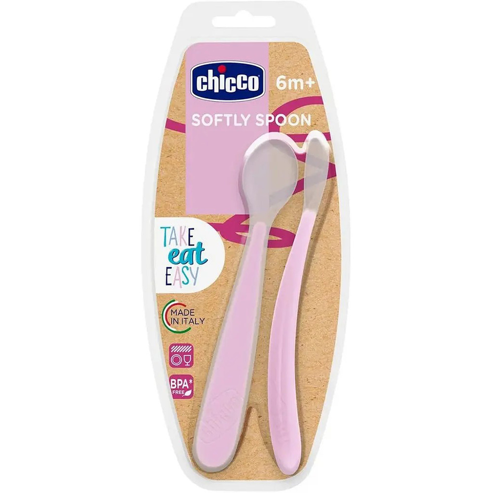 Набір ложок CHICCO 6м+ 2 шт Pink (06828.11) Вид ложки