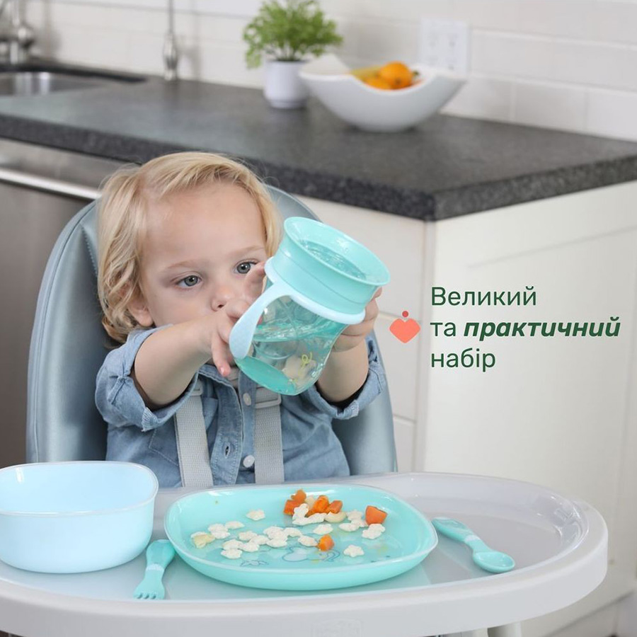 Фото Набір дитячого посуду CHICCO Set Pappa 12 м+ Light Blue (16201.25)
