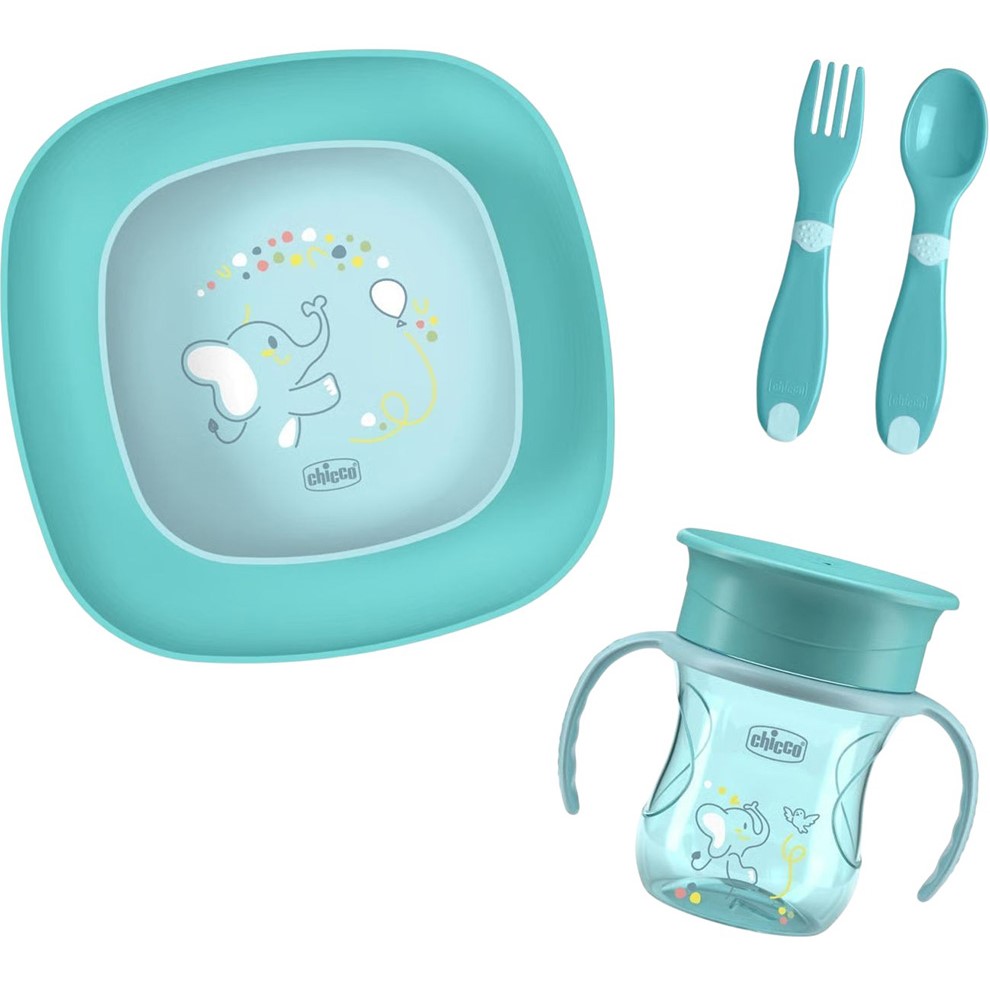 Набір дитячого посуду CHICCO Set Pappa 12 м+ Light Blue (16201.25)