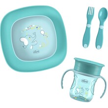 Набір дитячого посуду CHICCO Set Pappa 12 м+ Light Blue (16201.25)
