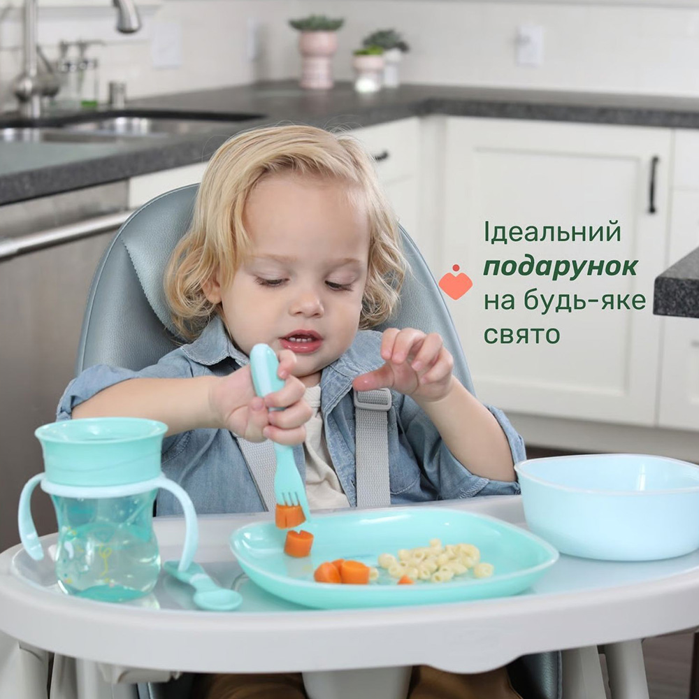 Замовити Набір дитячого посуду CHICCO Set Pappa 12 м+ Light Blue (16201.25)