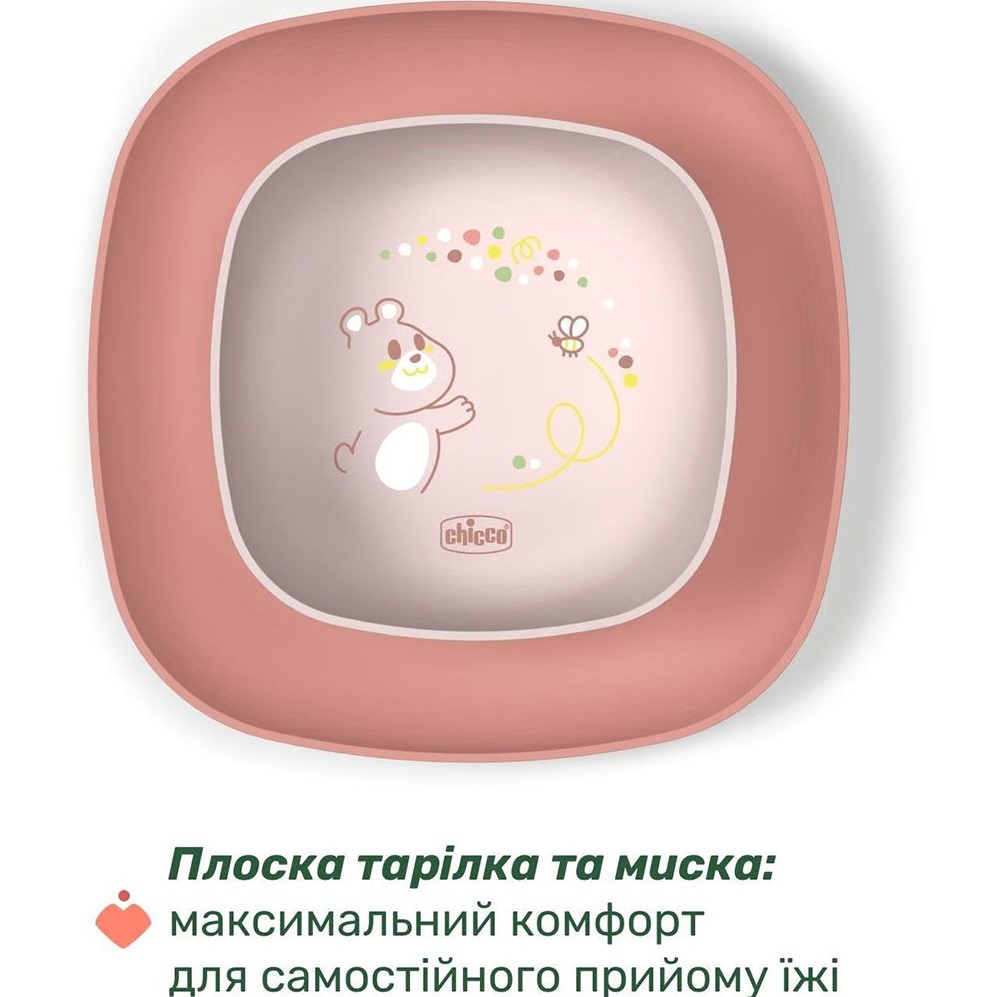 Набір дитячого посуду CHICCO Set Pappa 12 м+ Pink (16201.15) Вид набори