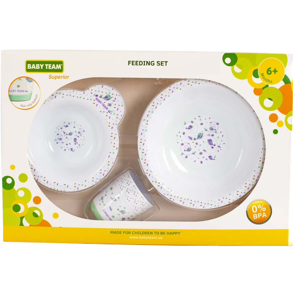 Набір для годування BABY TEAM 6093 6+ White Колір білий