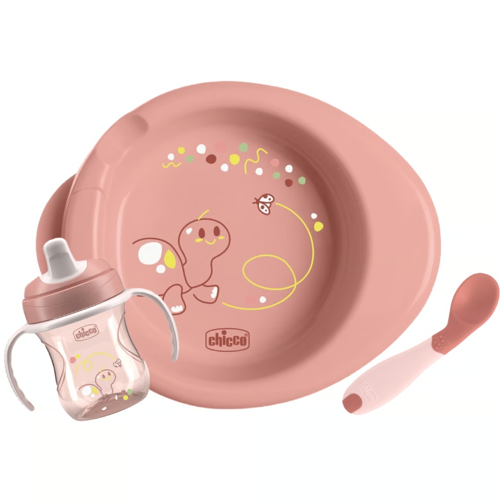 Набор детской посуды CHICCO Set Prima Pappa 6м+ Рожевий (16200.15)