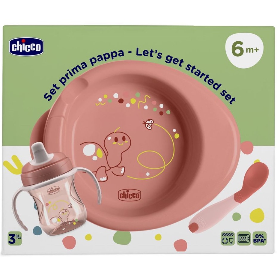 Фото 4 Набор детской посуды CHICCO Set Prima Pappa 6м+ Рожевий (16200.15)