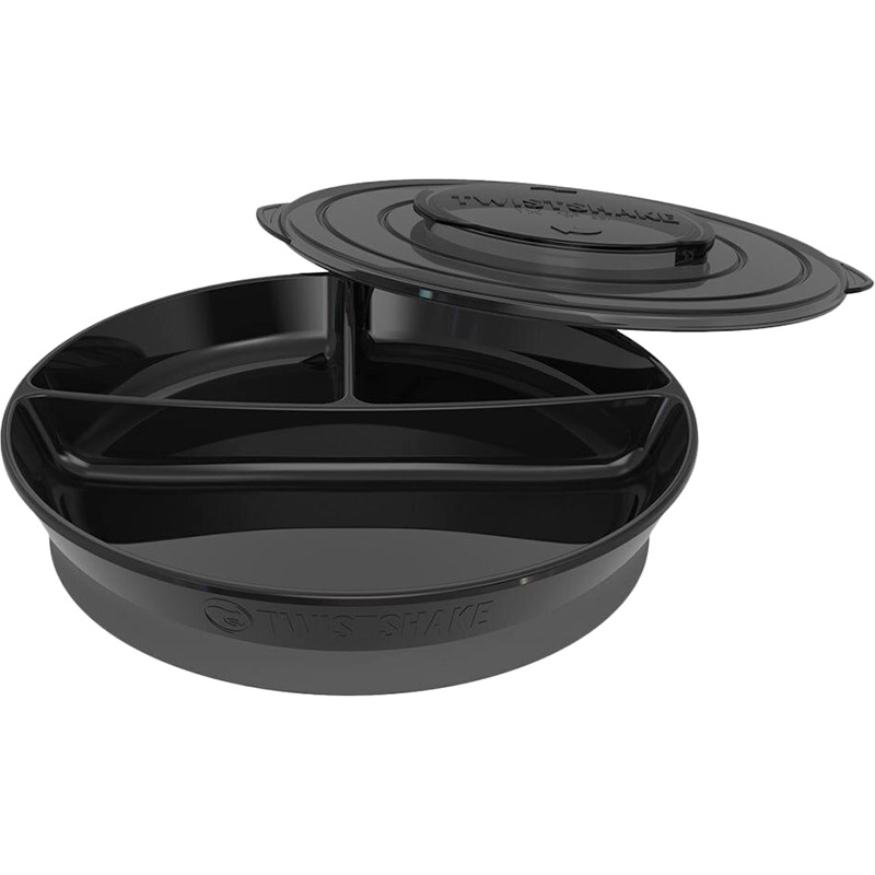 

Тарелка TWISTSHAKE Black (69817), Дитяча тарілочка секційна Чорна