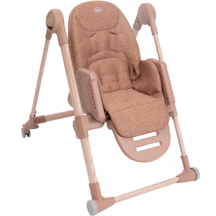 Стульчик для кормления CHICCO Polly Armonia Terracotta (87140.42) Особенности  3 конфигурации: шезлонг - с рождения, стульчик для кормления - с 6 месяцев, первый стульчик - от 3 лет; складные подлокотники