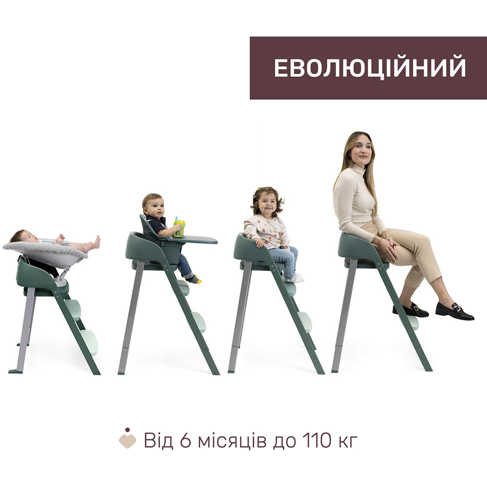 Зовнішній вигляд Стільчик для годування 3 в 1 Chicco Crescendo Up Green (87046.87)