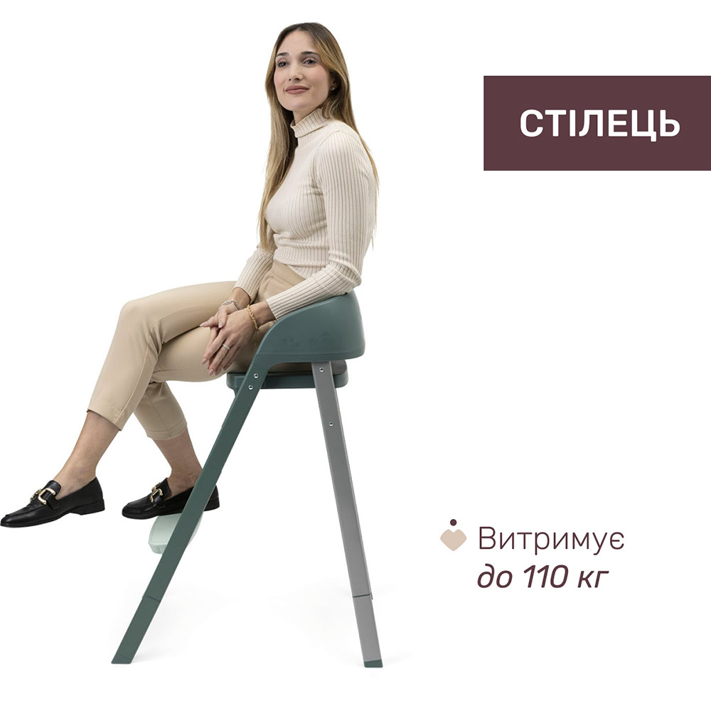 Фото Стільчик для годування 3 в 1 Chicco Crescendo Up Green (87046.87)