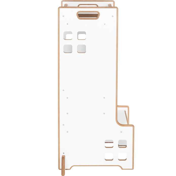 Дитяча башта-помічник LIONELO CASS White (LO-CASS WHITE) Особливості 3 рівні висоти платформи (22 см, 33 см, 40 см); ідеальна висота 88 см – як кухонний стіл; покращена стабільність; виїзні сходи - дозволяють дитині залазити самостійно