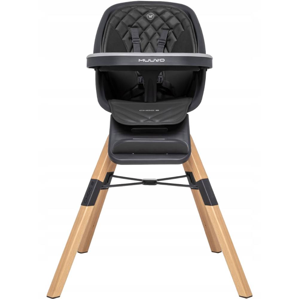 Стільчик для годування MUUVO Choc2 Graphite New (M-CHOC-2-GRAPHITE-NEW) Матеріал дерево