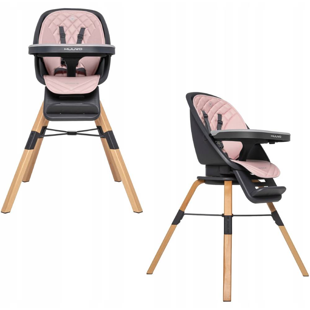 Стільчик для годування MUUVO Choc2 Powder Pink New (M-CHOC-2-POWDER-PINK-NEW) Тип класичний