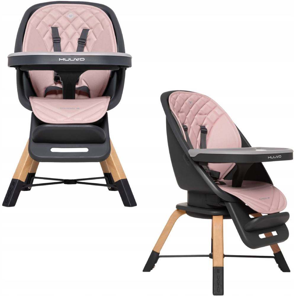 Стільчик для годування MUUVO Choc2 Powder Pink New (M-CHOC-2-POWDER-PINK-NEW) Матеріал тканина