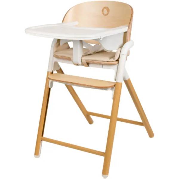 Стілець для годування LIONELO CELIA WHITE NATURAL WOOD