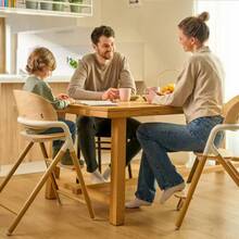 Стілець для годування LIONELO CELIA WHITE NATURAL WOOD