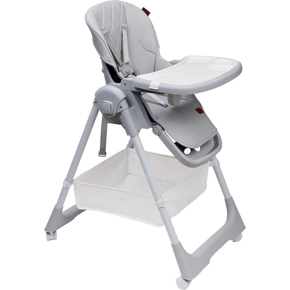 Стільчик для годування VELANO Nexi Light grey (45675) Особливості Захист від сповзання; Колеса зі стопорами; Чохол з екошкіри