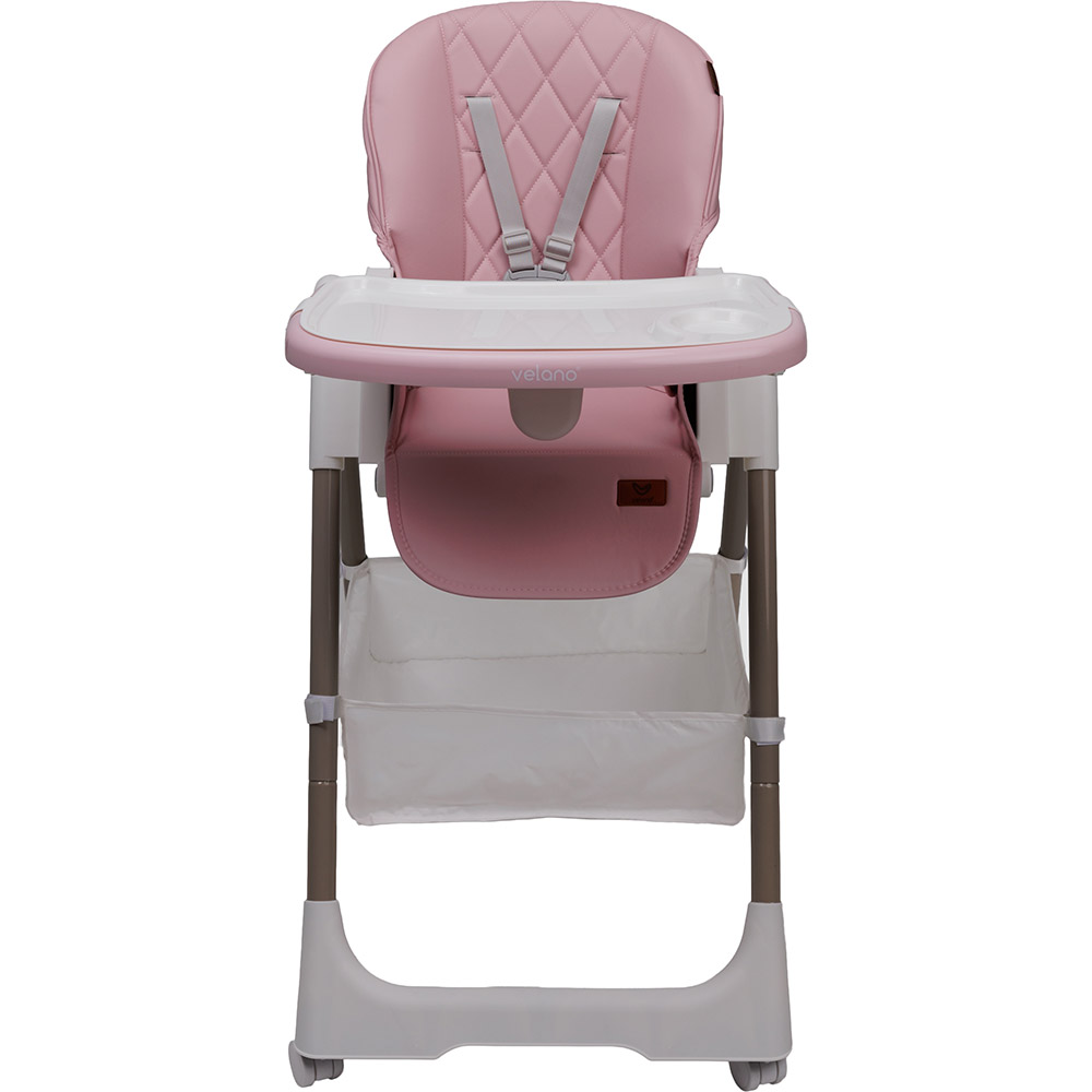 Стульчик для кормления VELANO Nexi Pink (45678) Особенности  Защита от сползания; Колеса со стопорами; Чехол из экокожи