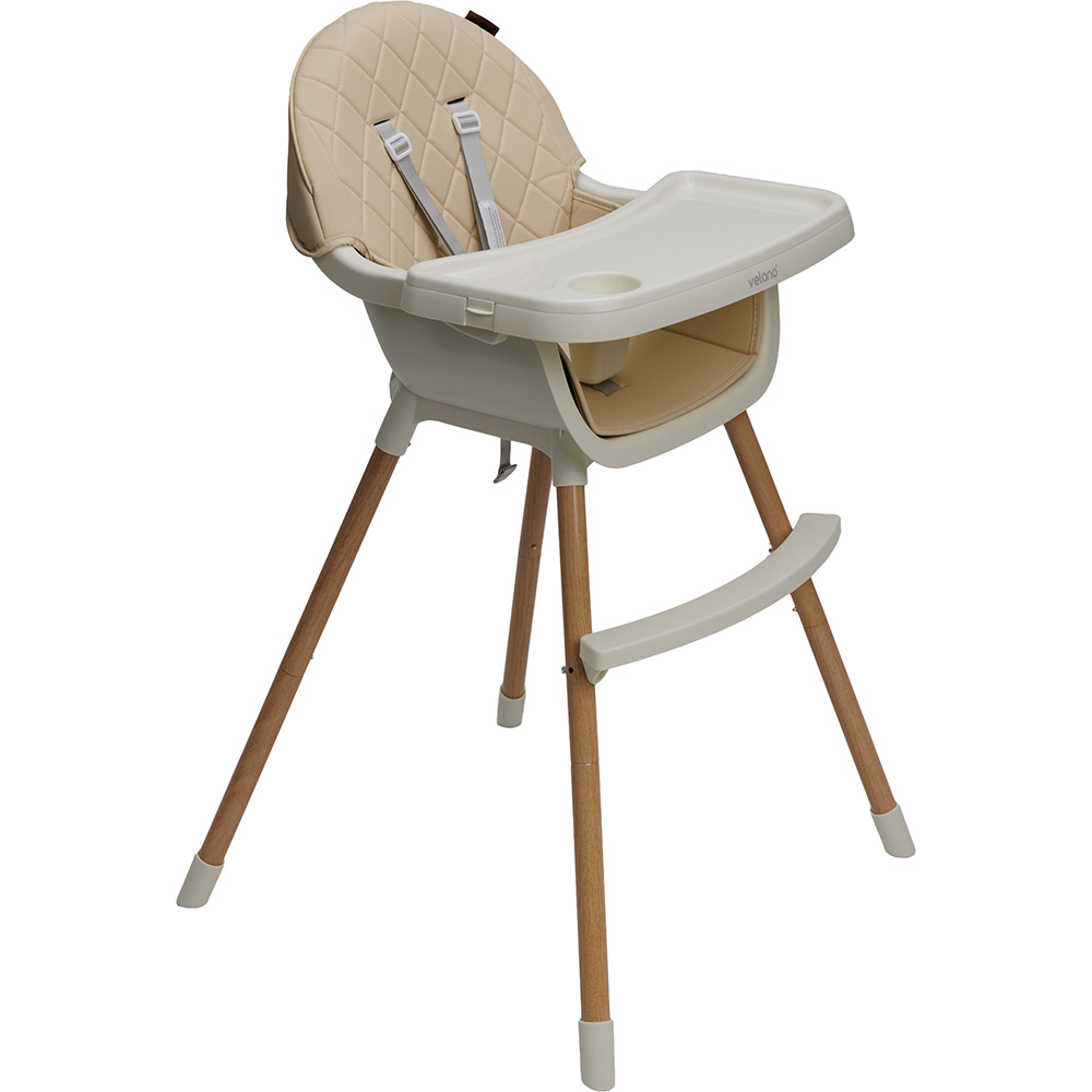 Стульчик для кормления VELANO 2 в 1 Evo Beige (45686) Возраст ребенка 6-месяцев - 6 лет (при соблюдении ограничения по весу)