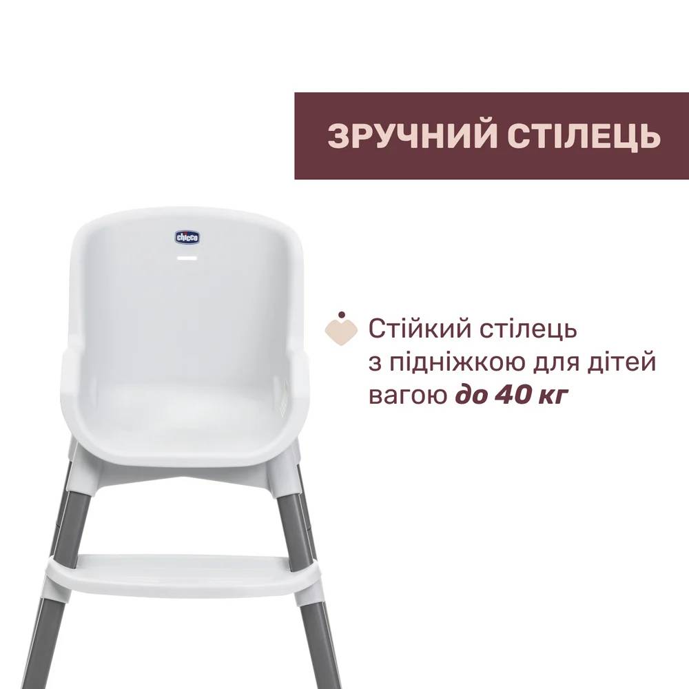 Зовнішній вигляд Стільчик для годування CHICCO Polly Zest білий (87170.77)