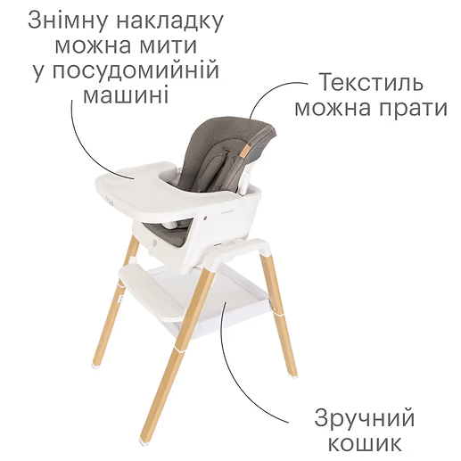 Стульчик для кормления TUTTI BAMBINI Nova 7 в 1 White (611010/3511) Тип трансформер