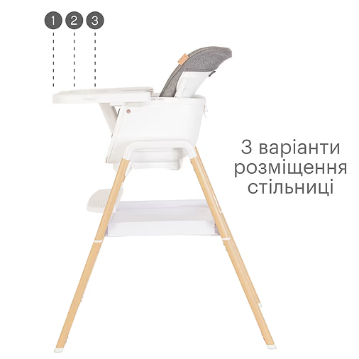 Стульчик для кормления TUTTI BAMBINI Nova 7 в 1 White (611010/3511) Возраст ребенка с 6 месяцев до 12 лет