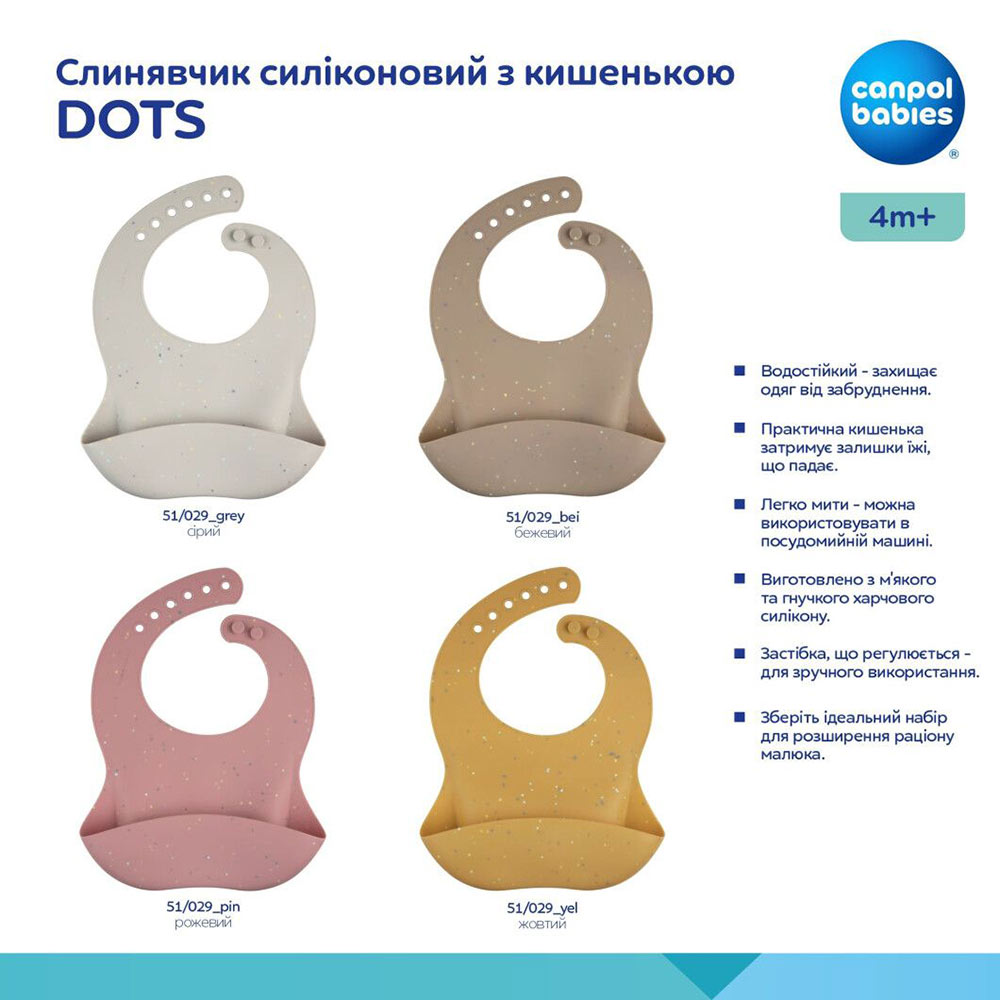 Покупка Нагрудник CANPOL BABIES DOTS Рожевий (51/029_pin)