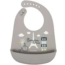 Нагрудник CANPOL BABIES Bonjour Paris Beige (74/027_bei)