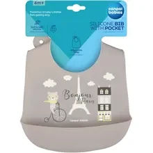 Нагрудник CANPOL BABIES Bonjour Paris Beige (74/027_bei)