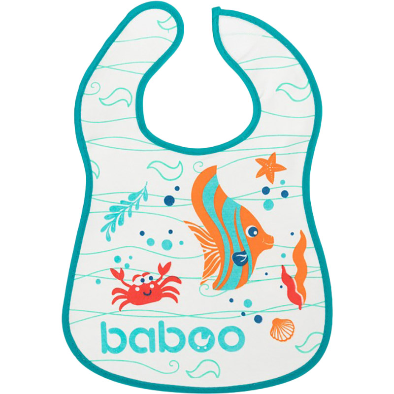 Нагрудник Baboo Sea Life 3+ місяці White (5057778110108)