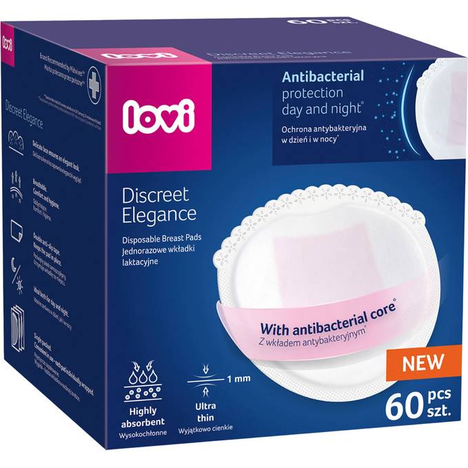 Лактаційні прокладки LOVI Discreet Elegance 60 шт. White (19/607new) Тип вкладиші в бюстгальтер