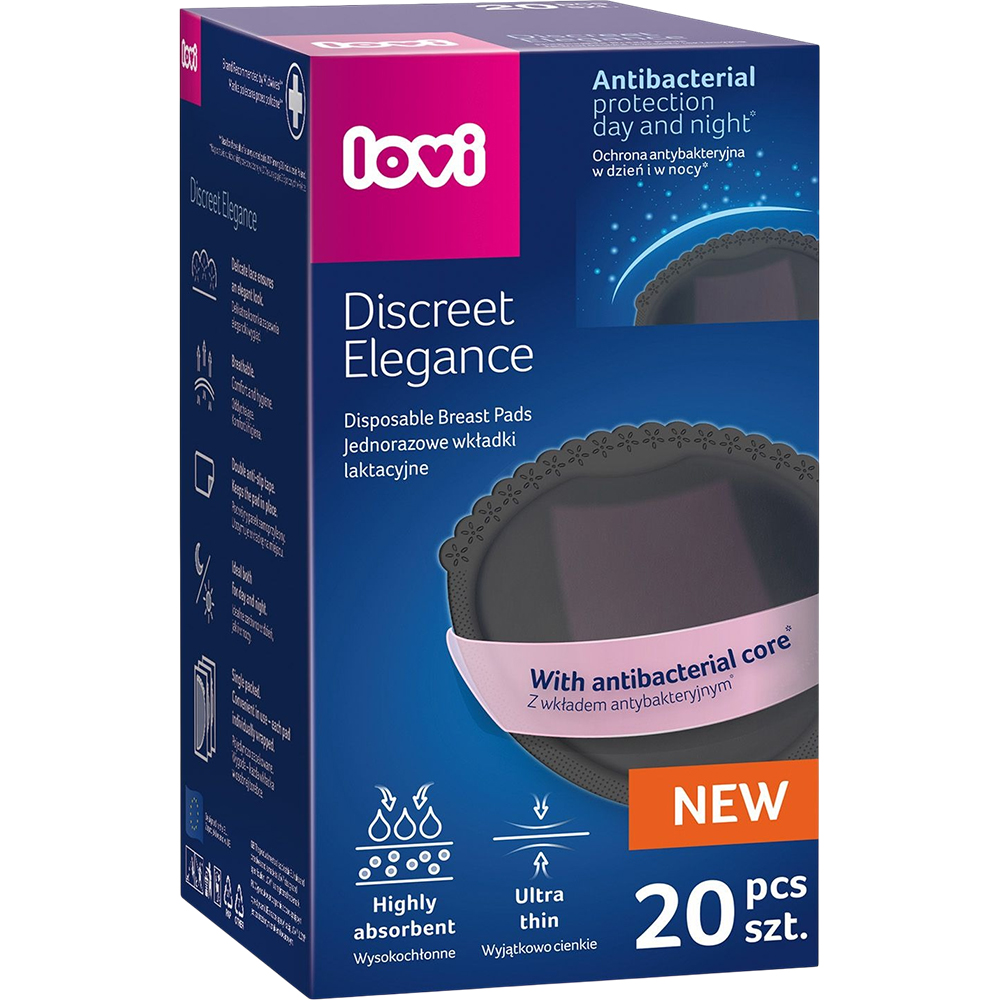 Фото 4 Лактаційні прокладки LOVI Discreet Elegance 20 шт. Black (19/611new)