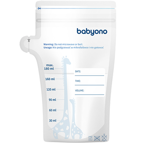 Пакети для зберігання грудного молока BABYONO 180 мл 30 шт (1084) Тип контейнер для зберігання