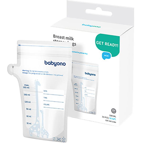 Пакети для зберігання грудного молока BABYONO 180 мл 30 шт (1084)