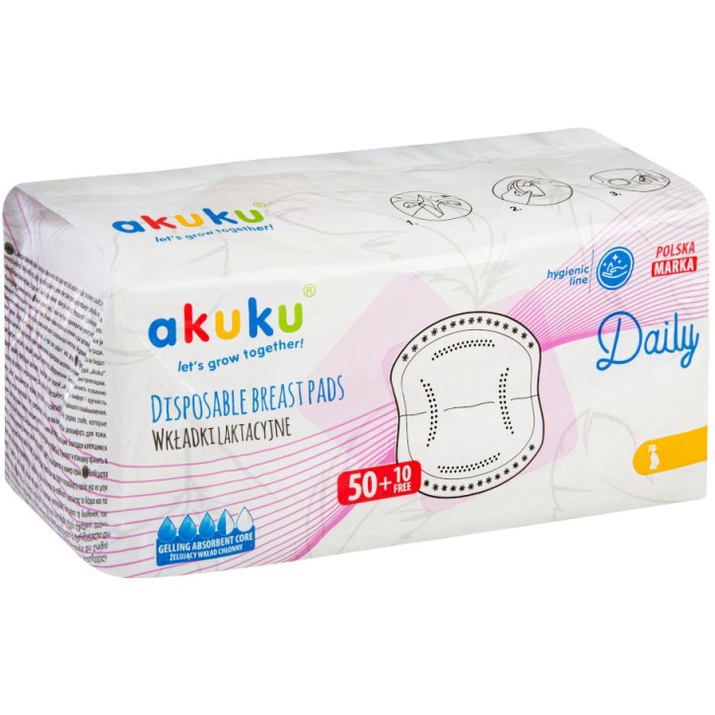 Вкладиші у бюстгальтер AKUKU 60 шт. (A0160) Тип вкладиші в бюстгальтер