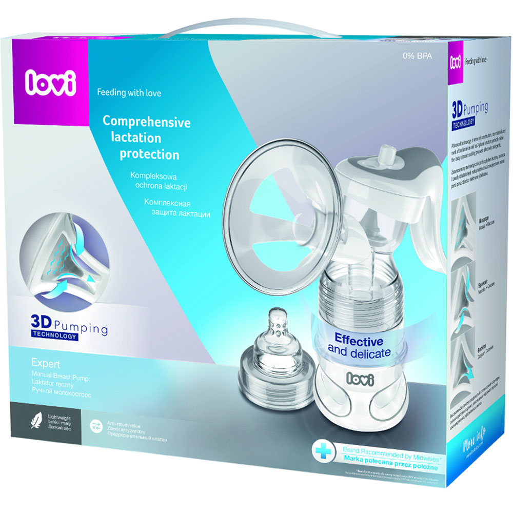 Молоковідсмоктувач LOVI Expert 3D Pumping (50/030exp) Комплектація молоковідсмоктувача пляшечка