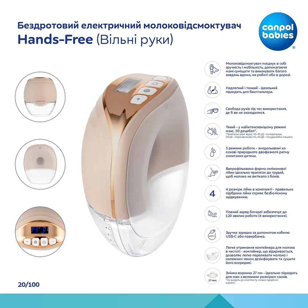 Фото Молокоотсос CANPOL BABIES Hands-Free (20/100)