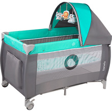 Манеж-ліжечко LIONELO Sven Plus Turquoise/Grey (LO.SV01)