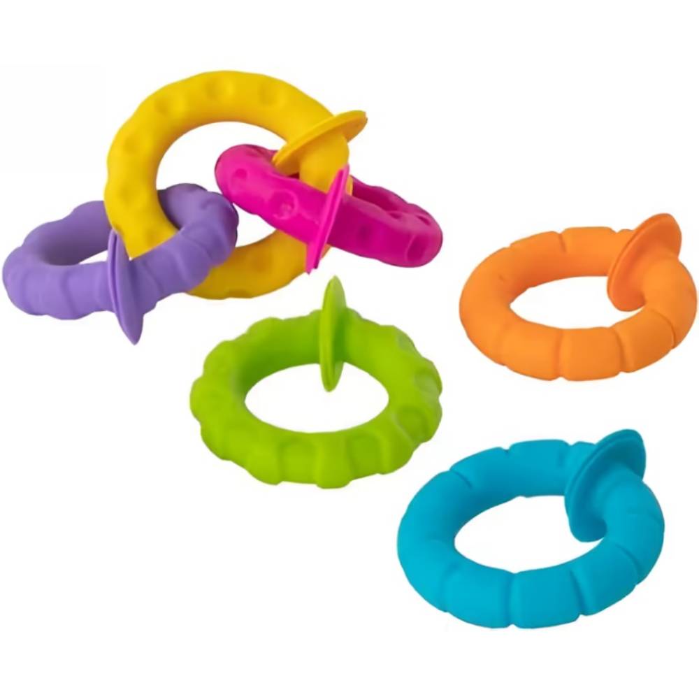 Набір прорізувачів Fat Brain Toys PipSquigz Ringlets Гнучкі кільця (F250ML) Вік від 6 місяців