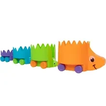 Игрушка-каталка FAT BRAIN TOYS Пирамидка на колесах Ежики Hiding Hedgehogs (F223ML)